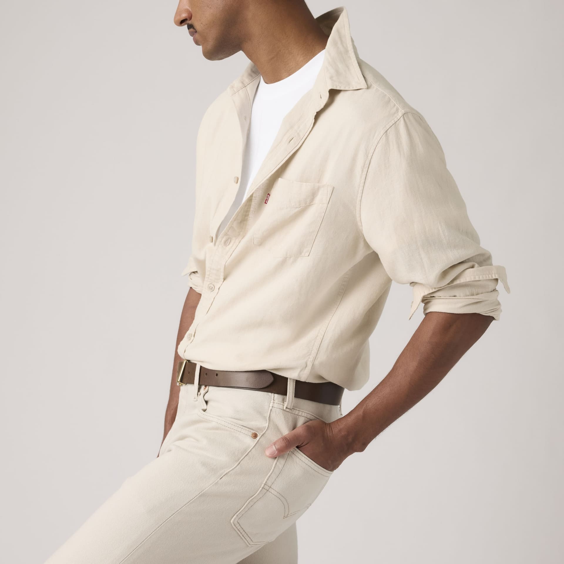 Levi's Camicia Uomo Sunset Pocket Panna in Lino e Cotone Standard Fit 857460197 in Camicie casual Broadway Red - Barletta, commercioVirtuoso.it