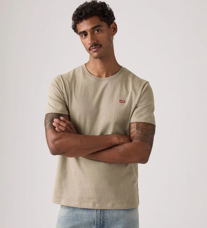 Levi's T-shirt Uomo Original HM Tee Beige in Cotone Regular Fit 566050301 newfp in T-shirt Broadway Red - Barletta, commercioVirtuoso.it
