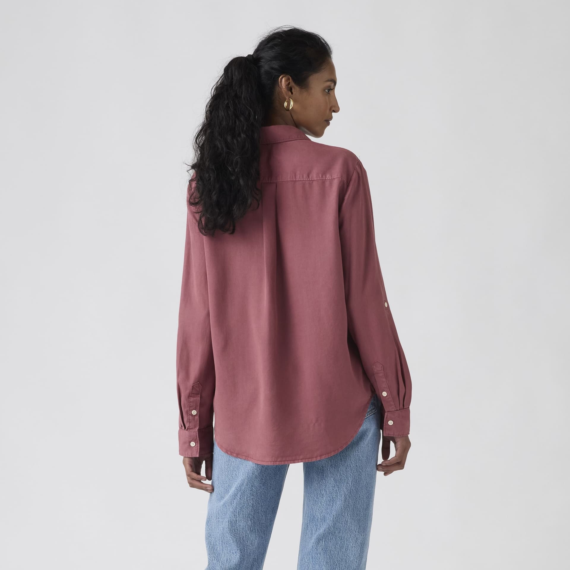 Levi's Camicia Donna Elaine in Lyocell TENCEL™ Crushed Berry Relaxed Fit in Bluse e camicie Broadway Red - Barletta, commercioVirtuoso.it