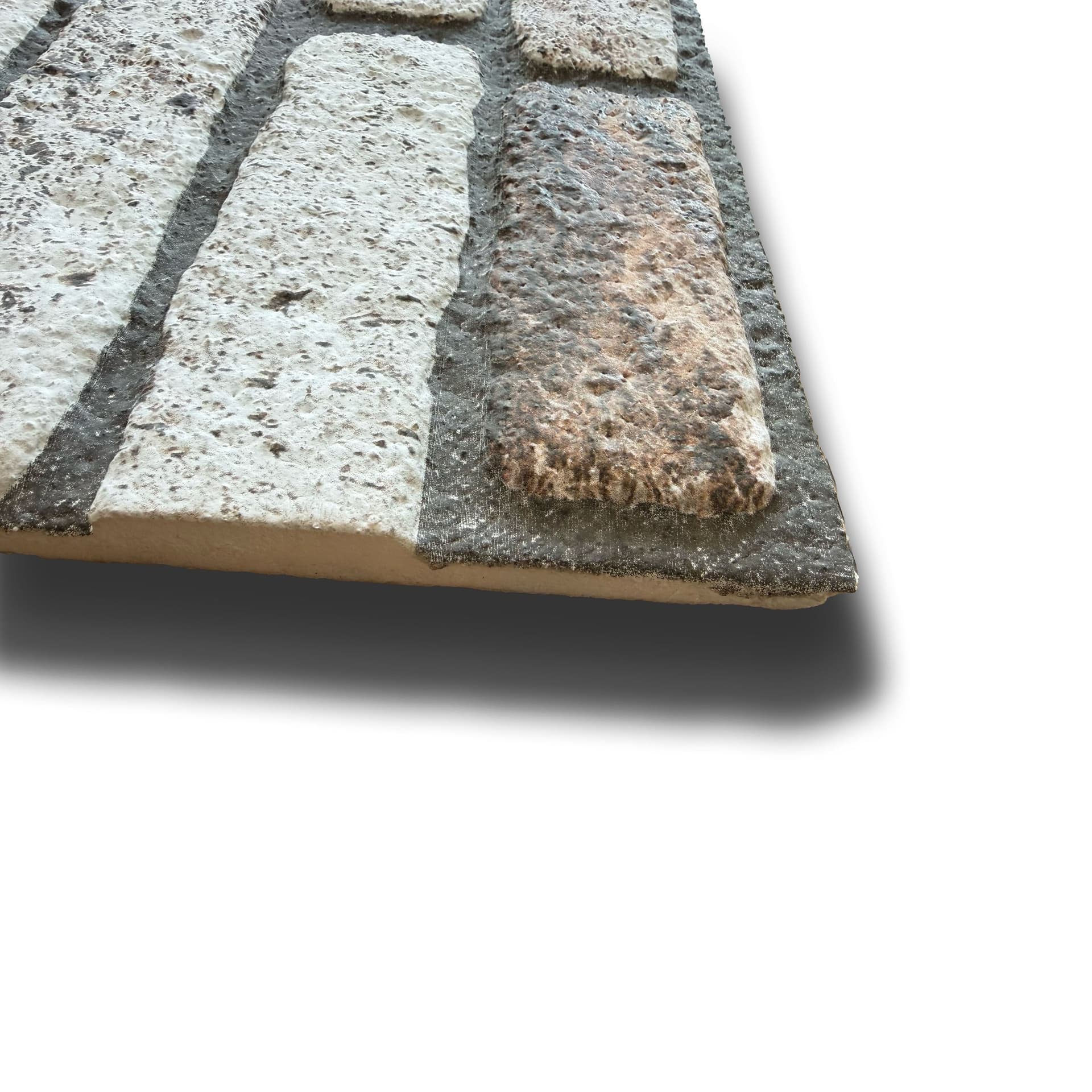 CAPPOTTO esterno - interno isolante in STYROFOAM 3D spess.2cm (120x50cm) con resine e malta mattoni Bianchi Mixed in Pannelli a muro 3D Eternal Parquet - Ariano Irpino, commercioVirtuoso.it