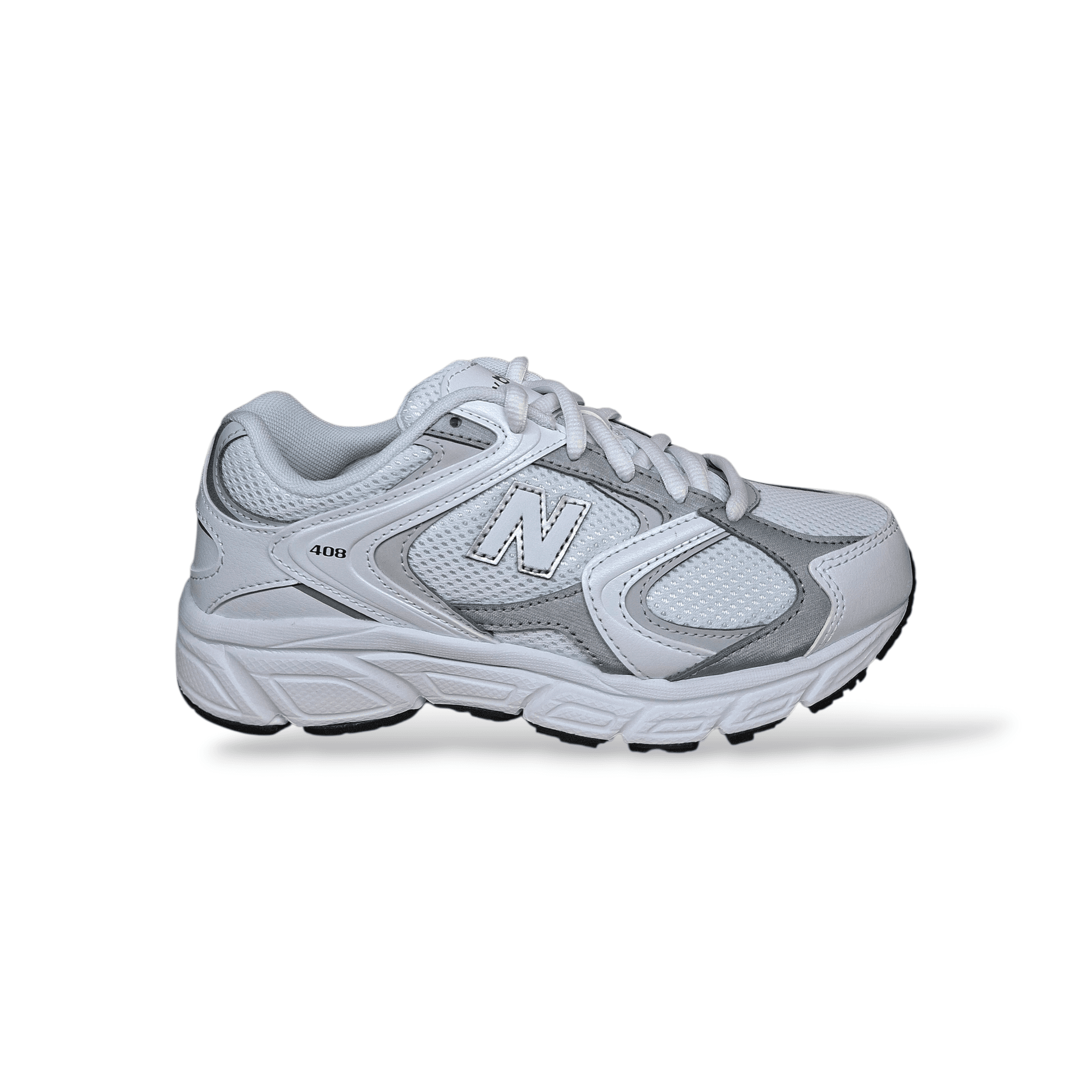 Sneakers bambino New Balance 408 bianche argento laccio - 6