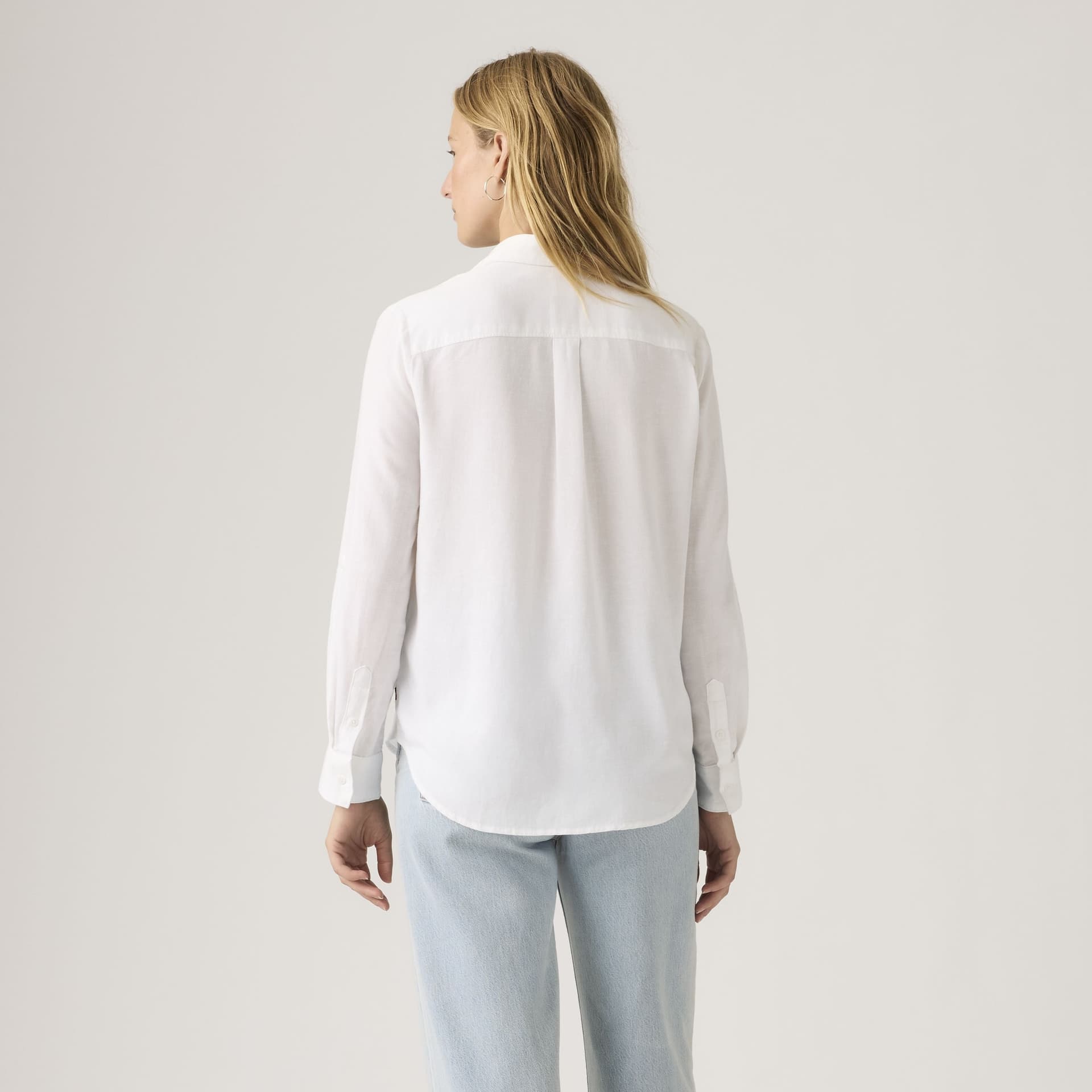 Levi's Camicia Donna Elaine in Cotone Lino ed ECOVERO™ Bianco Relaxed Fit in Bluse e camicie Broadway Red - Barletta, commercioVirtuoso.it