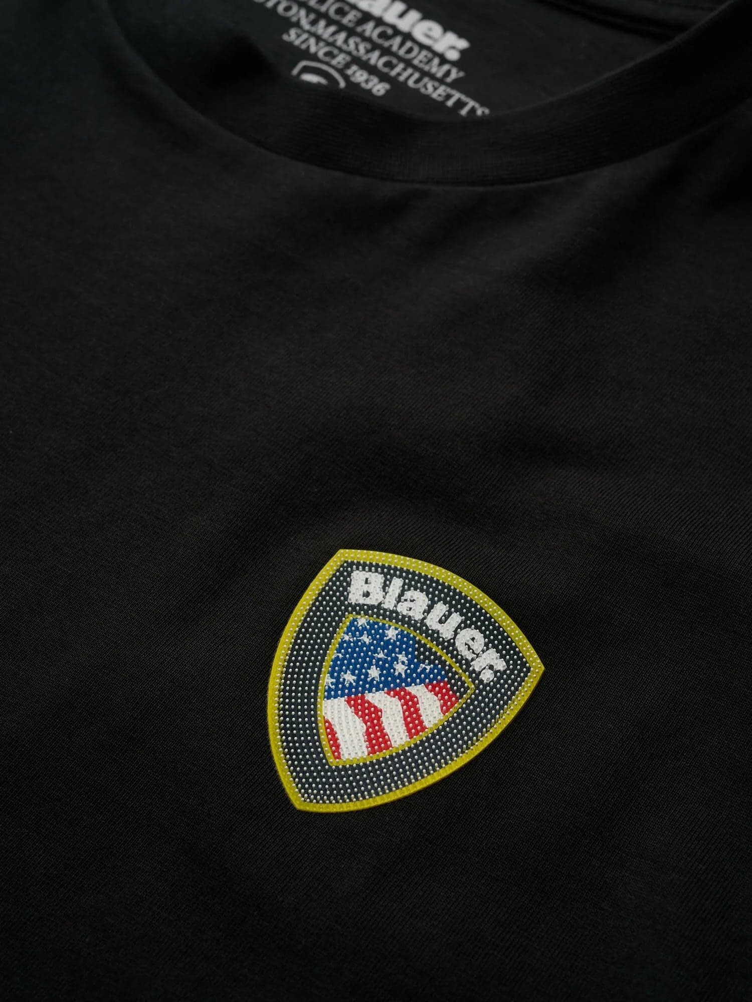 Blauer T-shirt Uomo Nera con Logo Scudo sul Petto Regular Fit 26SBLUH02284 Faxon in T-shirt Broadway Red - Barletta, commercioVirtuoso.it