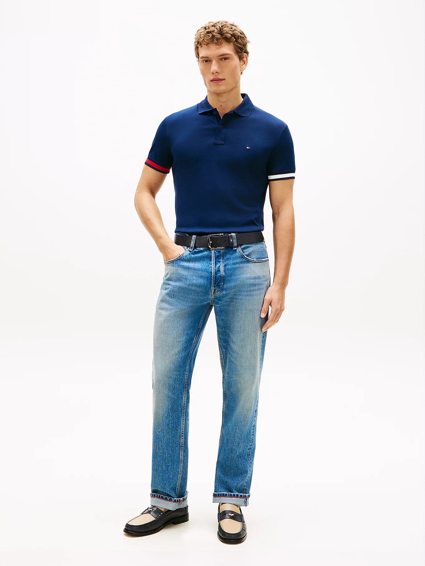 tommy hilfiger polo uomo blu outfit completo modello