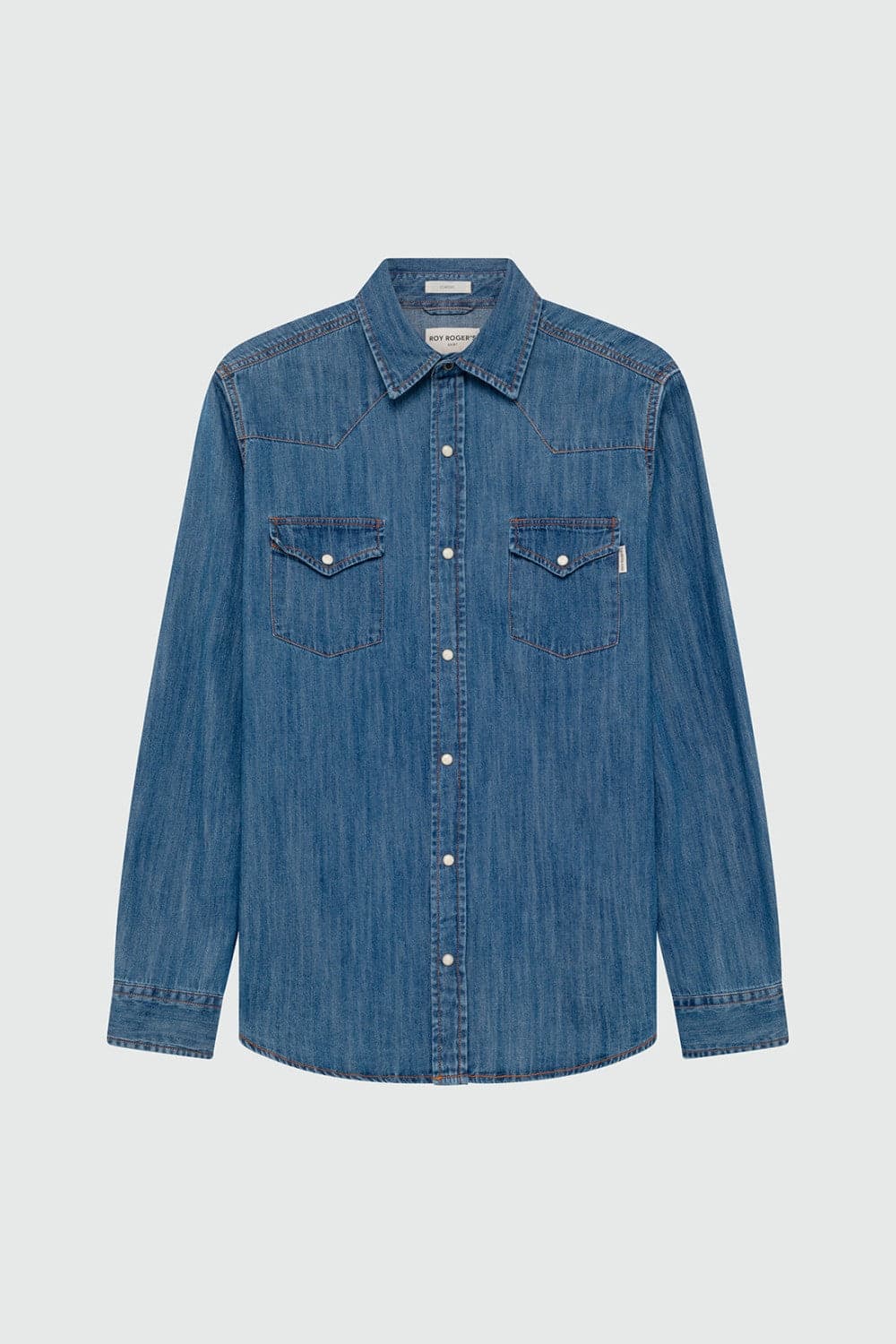 Roy Roger's camicia uomo in denim blu Martin regular fit in Camicie casual Broadway Red - Barletta, commercioVirtuoso.it