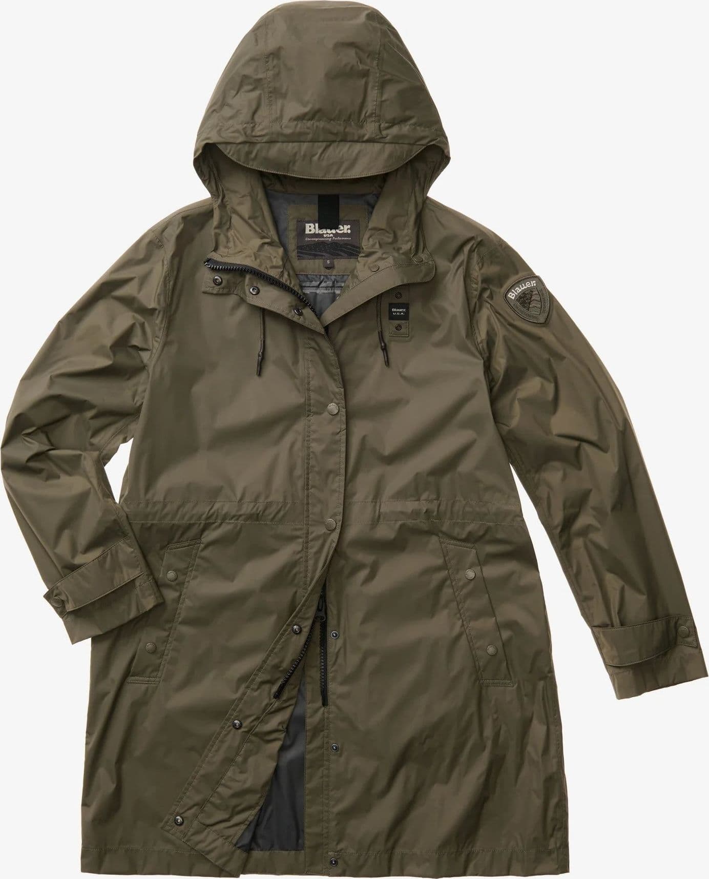 Blauer impermeabile donna Thrush lungo con cappuccio verde in Cappotti Broadway Red - Barletta, commercioVirtuoso.it