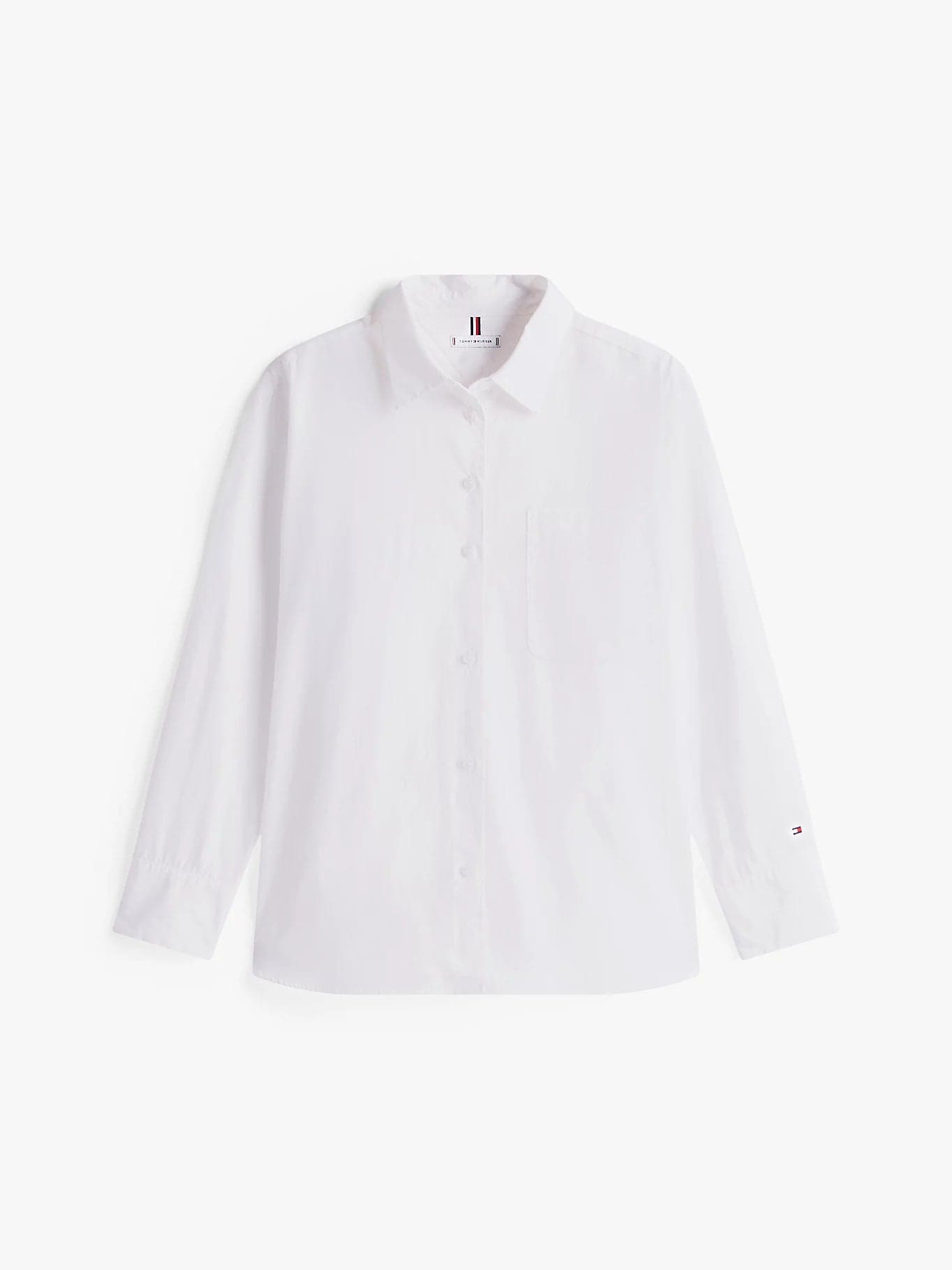 Tommy Hilfiger camicia donna oversize in popeline di cotone bianca in Bluse e camicie Broadway Red - Barletta, commercioVirtuoso.it