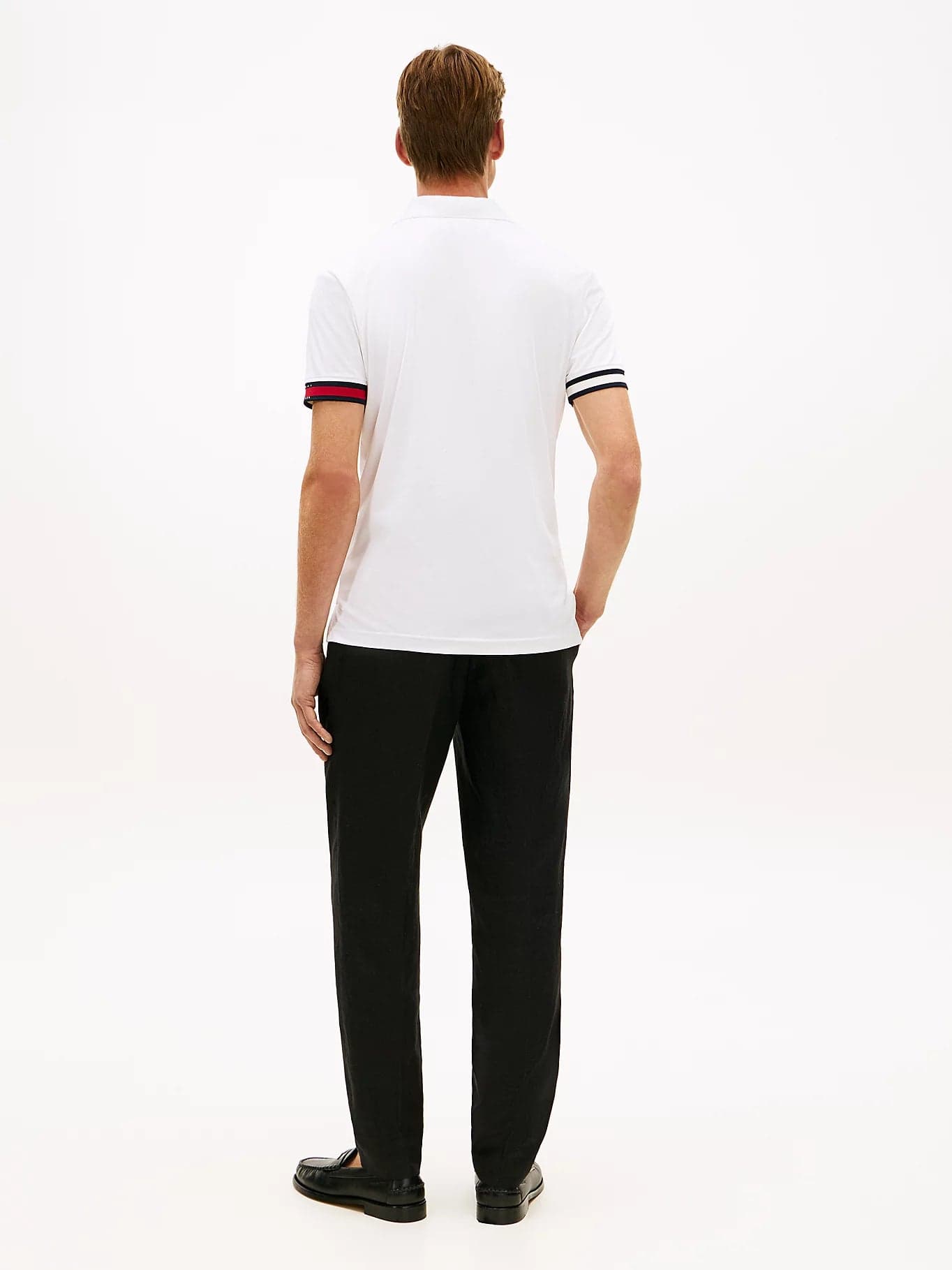 Tommy Hilfiger polo uomo slim fit in cotone interlock bianca con logo in Polo Broadway Red - Barletta, commercioVirtuoso.it
