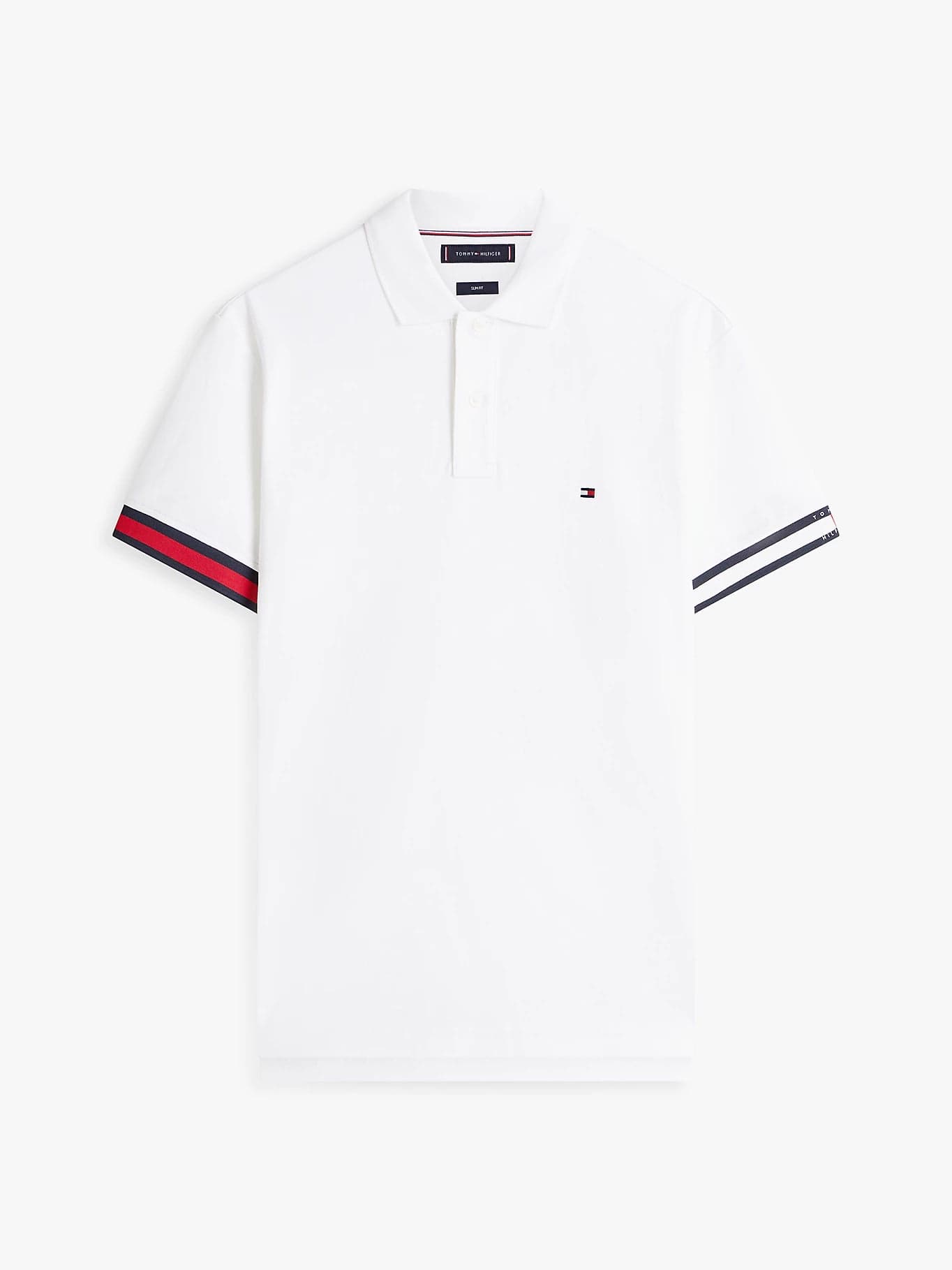 Tommy Hilfiger polo uomo slim fit in cotone interlock bianca con logo in Polo Broadway Red - Barletta, commercioVirtuoso.it