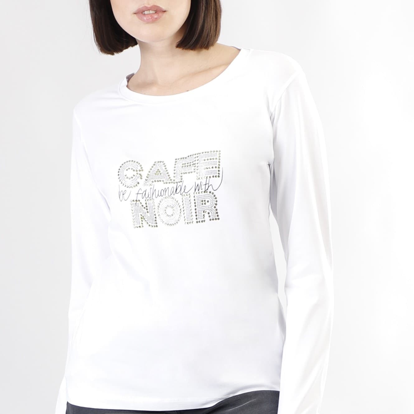 TSHIRT MANICA LUNGA CON LOGO DI STRAS - 3