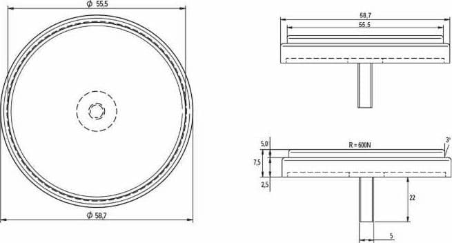 Catarifrangente con vite M5 bianco Ø 60mm confezione da 10 pezzi - 4