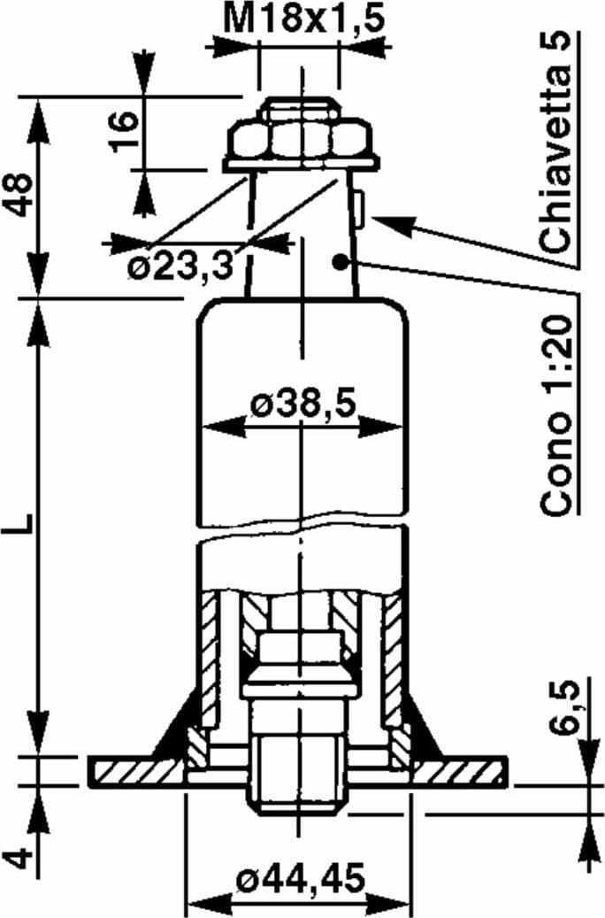 Colonnetta per idroguida lunghezza 389mm - 2