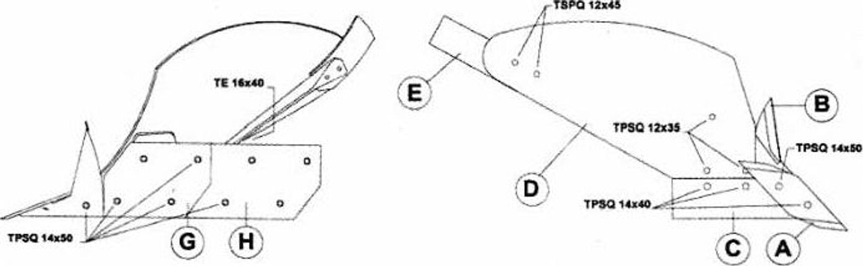 Vomere adattabile Er.Mo GS8 D-CA031AD 2 fori - 2