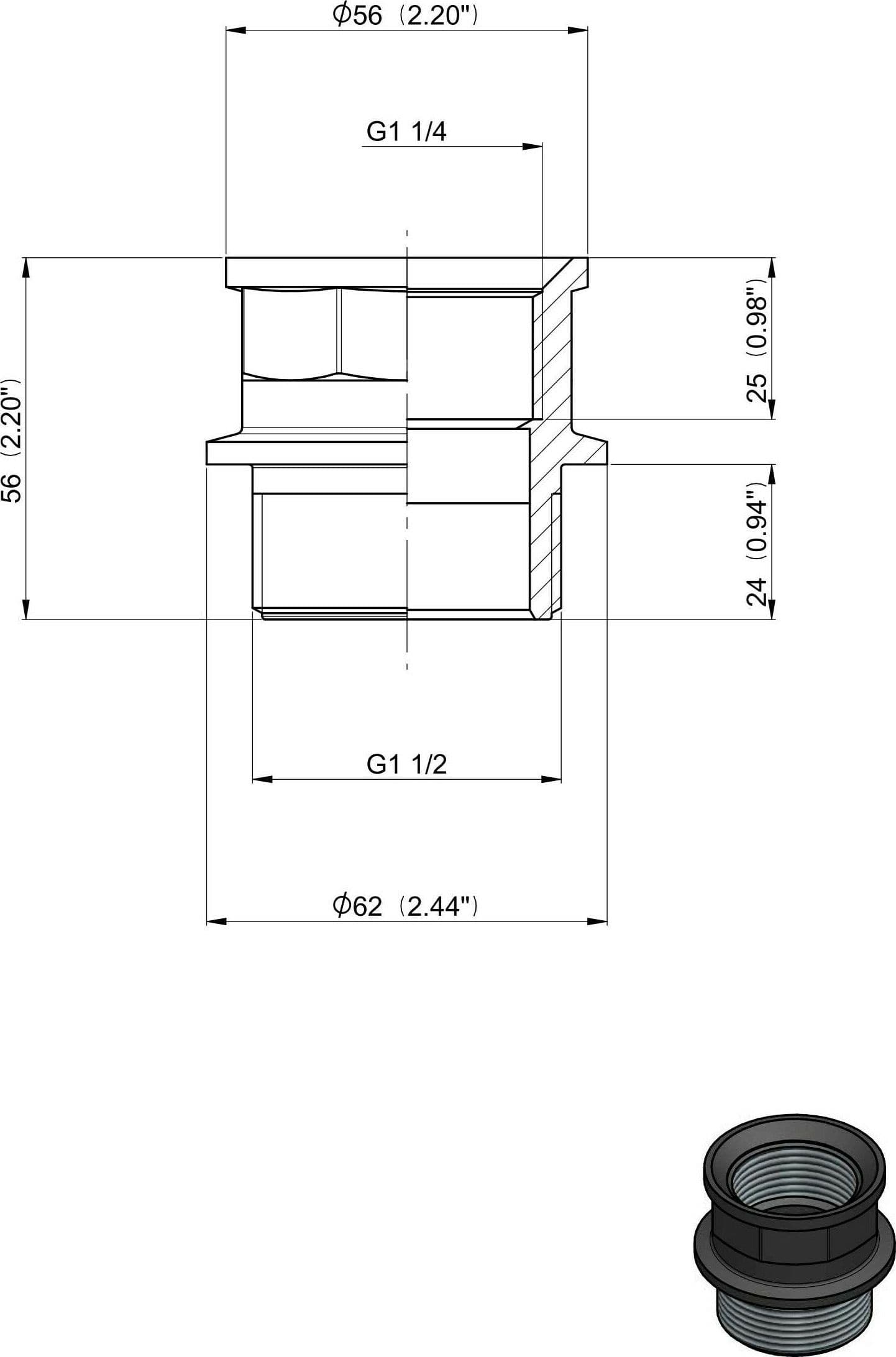 RIDUZIONE M-F 1"1/2-1"1/4 confezione da 10 pezzi - 2