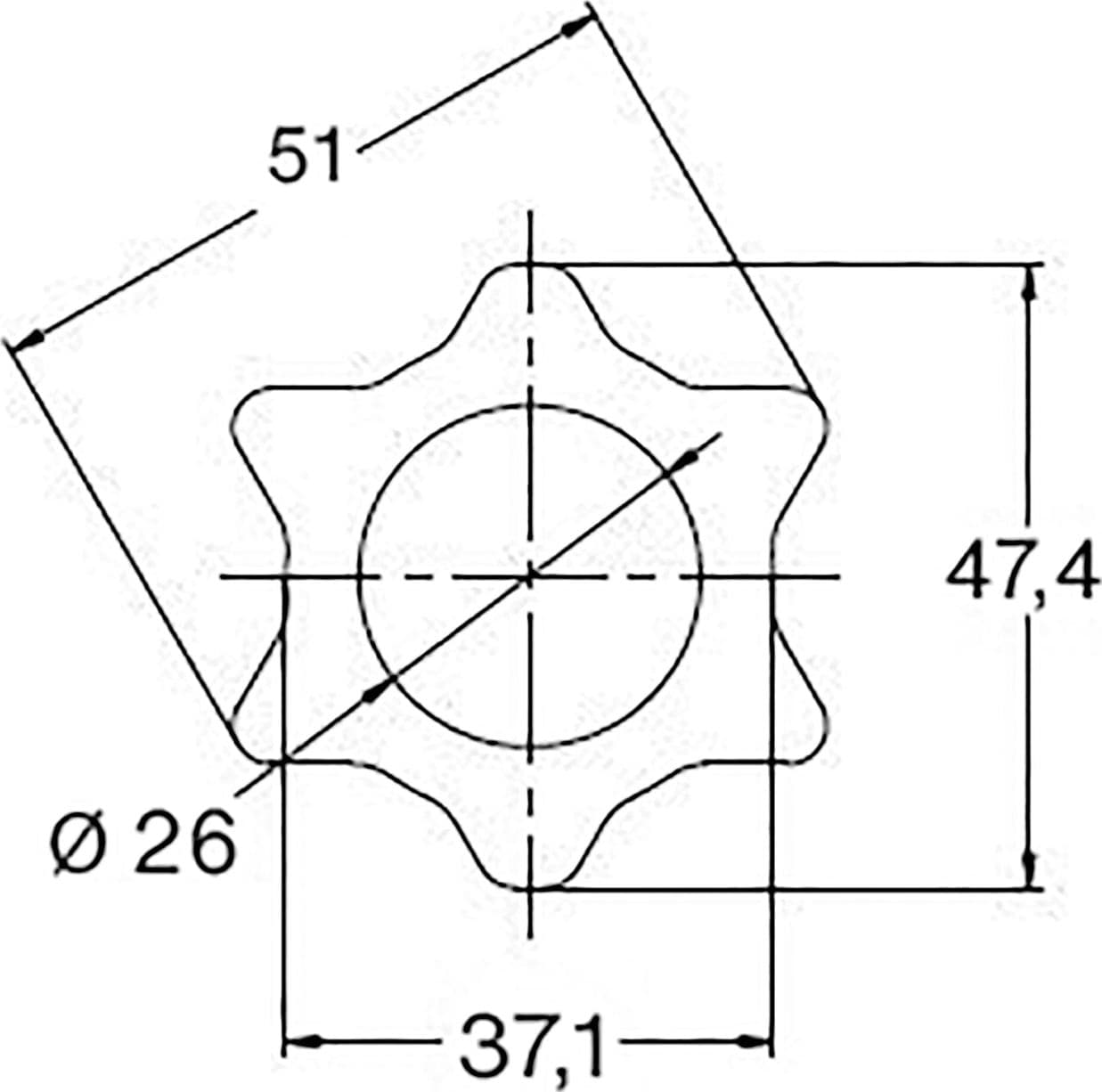 Tubo cardanico interno a stella tipo s4 lunghezza 3mt adattabile a Walterscheid lunghezza di 3 metri - 2