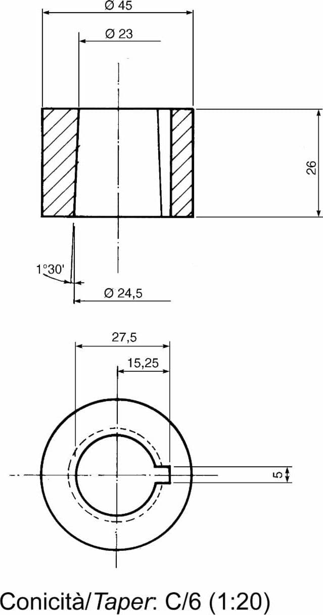Volante diametro 300mm con cono Danfoss e pomello - 2