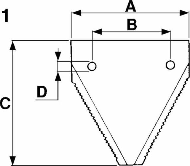 Sezione Rigata Fori Svasati Sotto BCS 58048945, Bertolini 1457300/2 confezione da 15 pezzi - 2