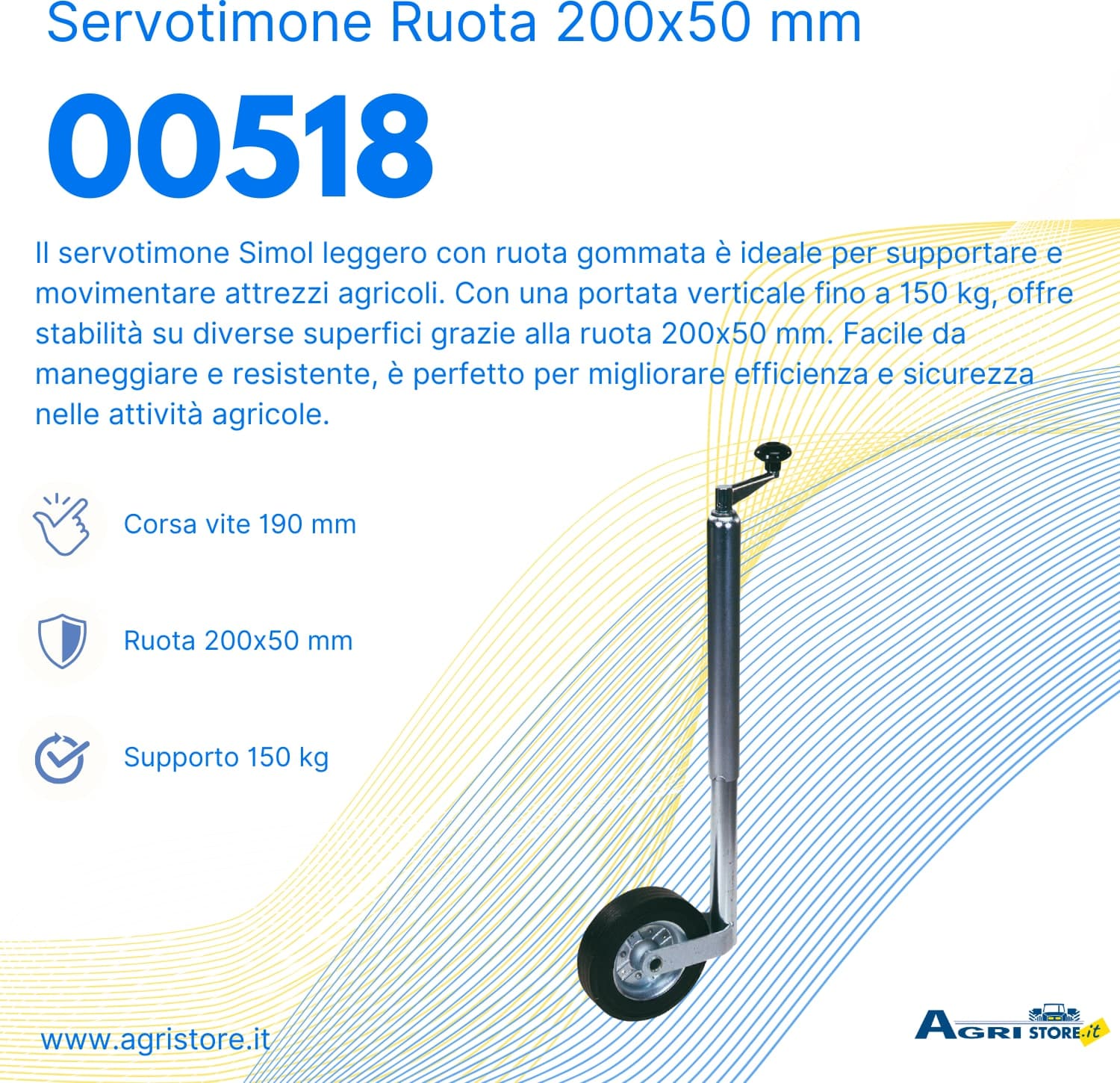 Servotimone leggero a ruota Simol portata 150kg - 4