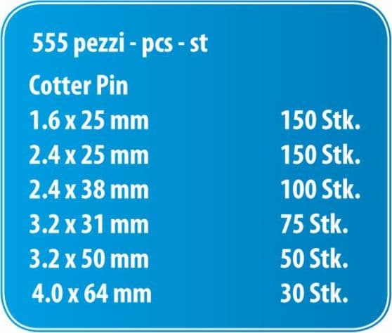 Set assortito con 555 coppiglie standard - 2