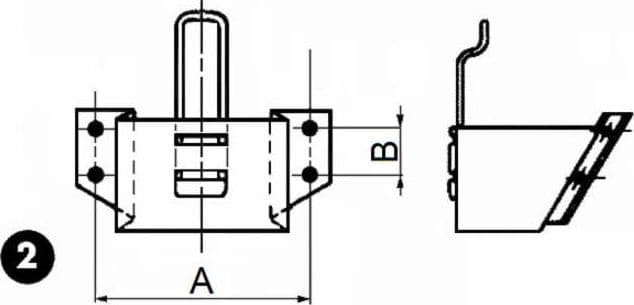 Supporto in metallo verniciato per cuneo fermaruota raggio 360mm - 2
