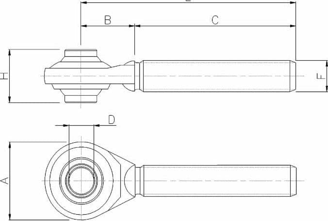Tirante per terzo punto terza categoria Ø 32mm filettato M40x3 Sx - 2
