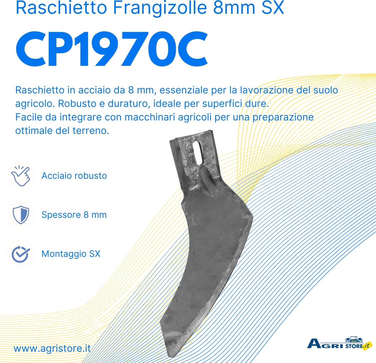 Raschietto per frangizolle sp 8mm sx - 6