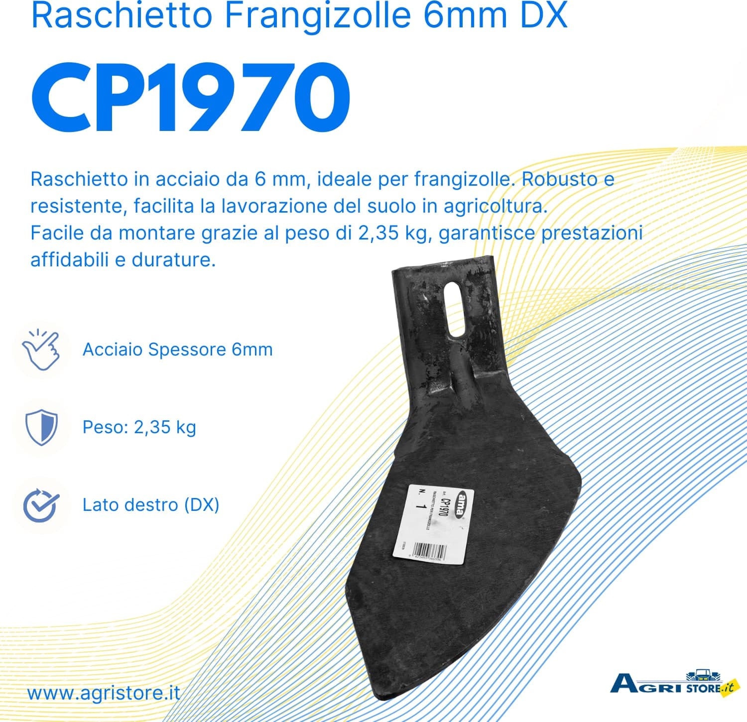 Raschietto per frangizolle sp. 6mm dx - 5
