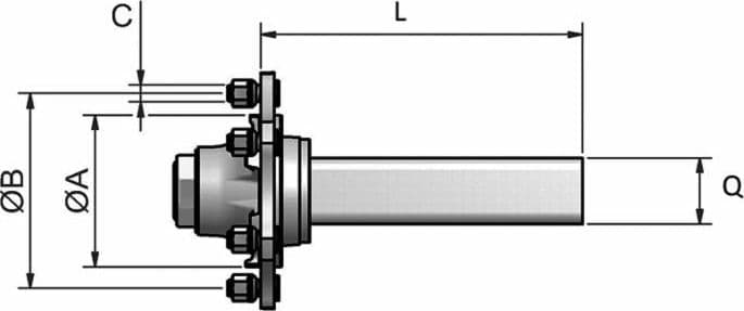 Semiasse senza freno Q50 a 5 fori l=200mm - 2