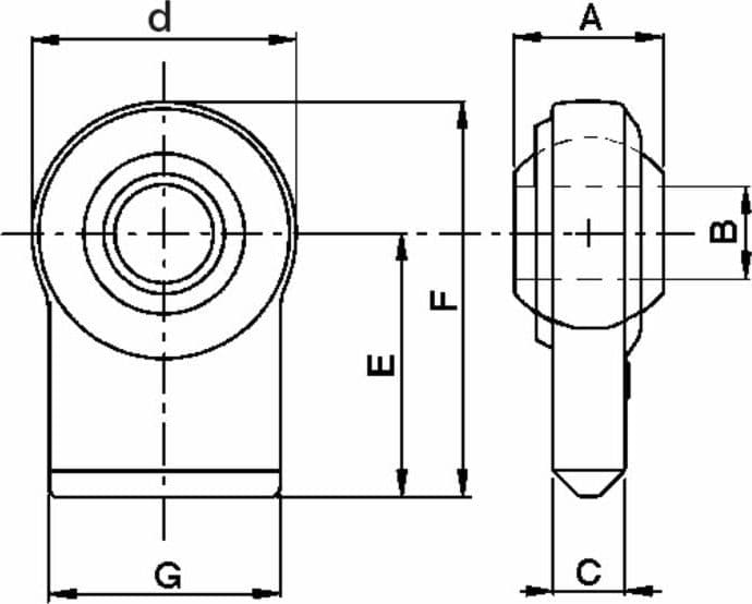Supporto inferiore per rotula sferica II categoria Ø 28mm testa Ø 76mm - 2