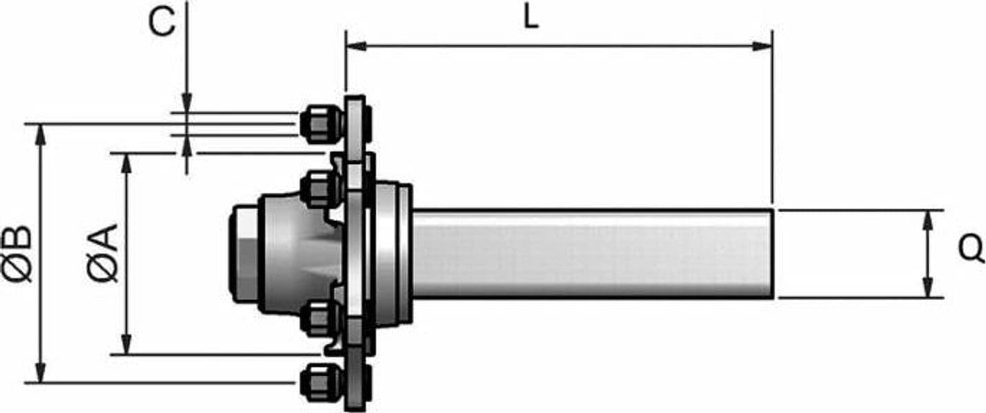 Semiasse senza freno Q40 a 4 fori fiat - 2