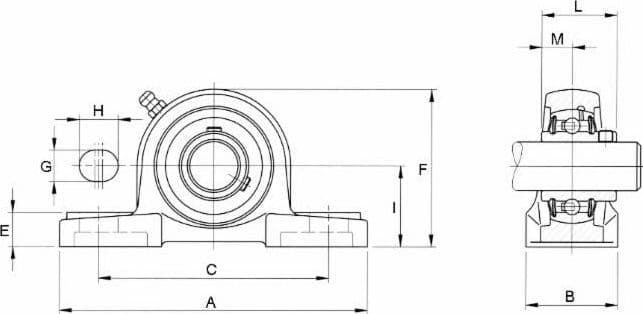 Supporto dritto UCP 206 - 2