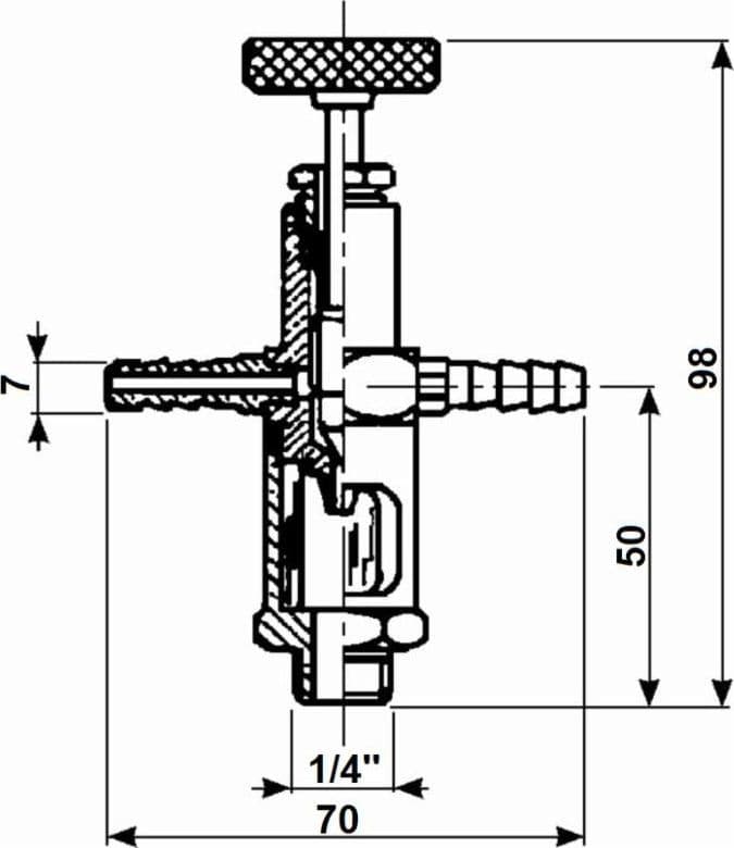 Oliatore contagocce doppio con filetto passo 1/4" - 2