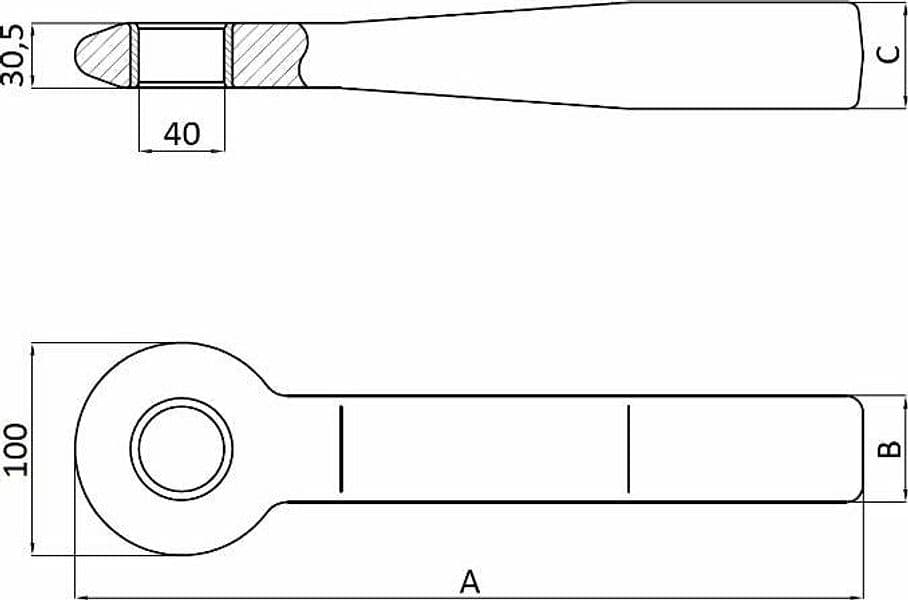 Occhione quadro tipo “Germania” per traino rimorchi con massa trainabile di 14 tonnellate Ø foro interno 50mm - 2