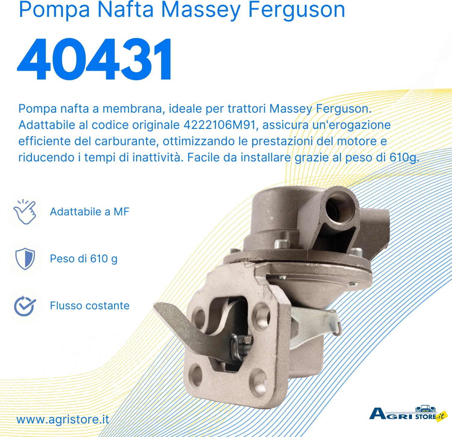 Pompa nafta a membrana adattabile Massey Ferguson 4222106M91 - 6