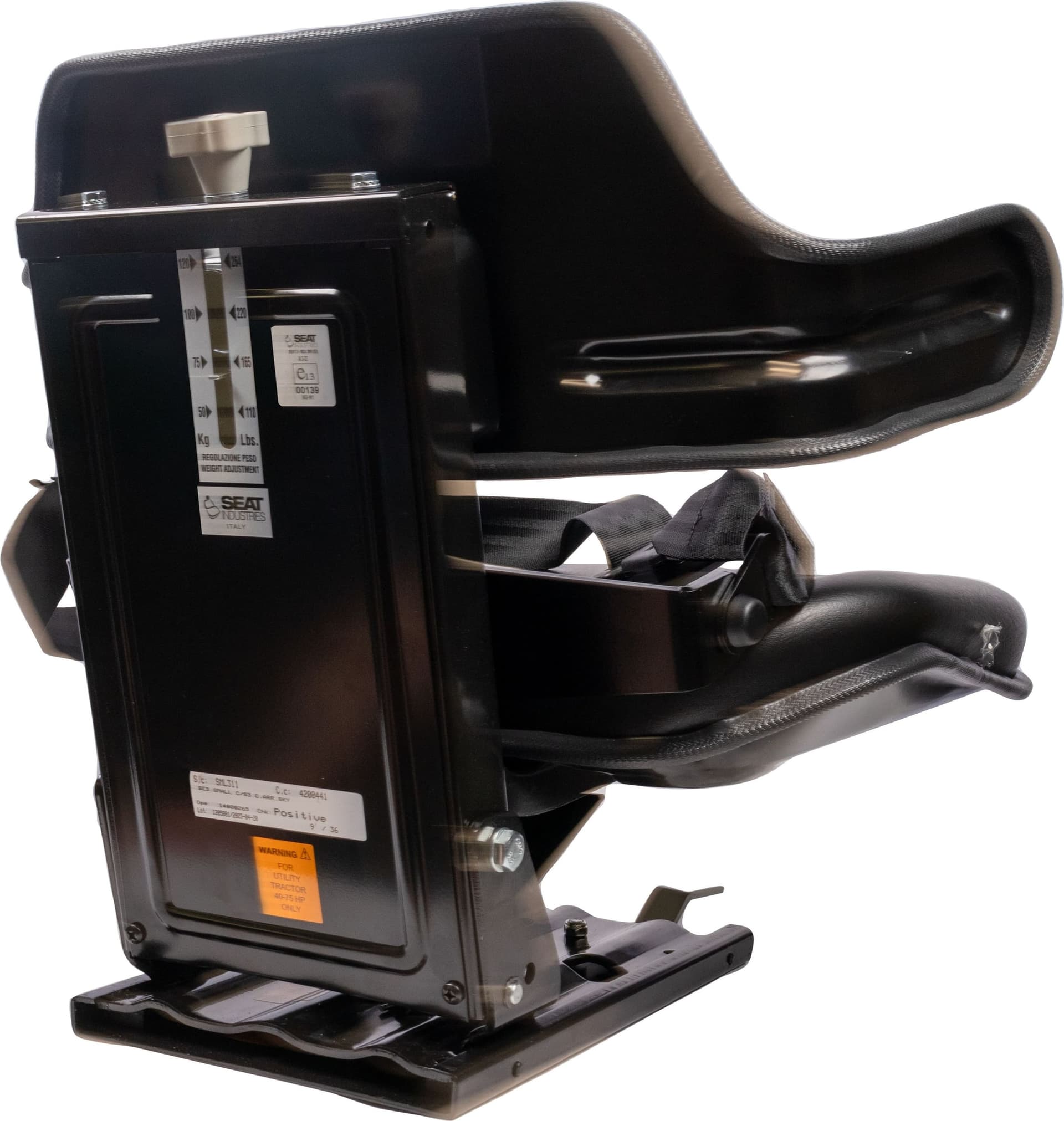 Sedile serie 3 in sky nero con sospensione e cintura di sicurezza statica - 3