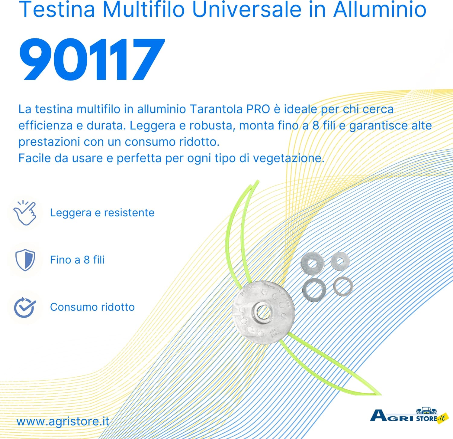Testina multifilo per decespugliatore in alluminio Tarantola PRO - 6