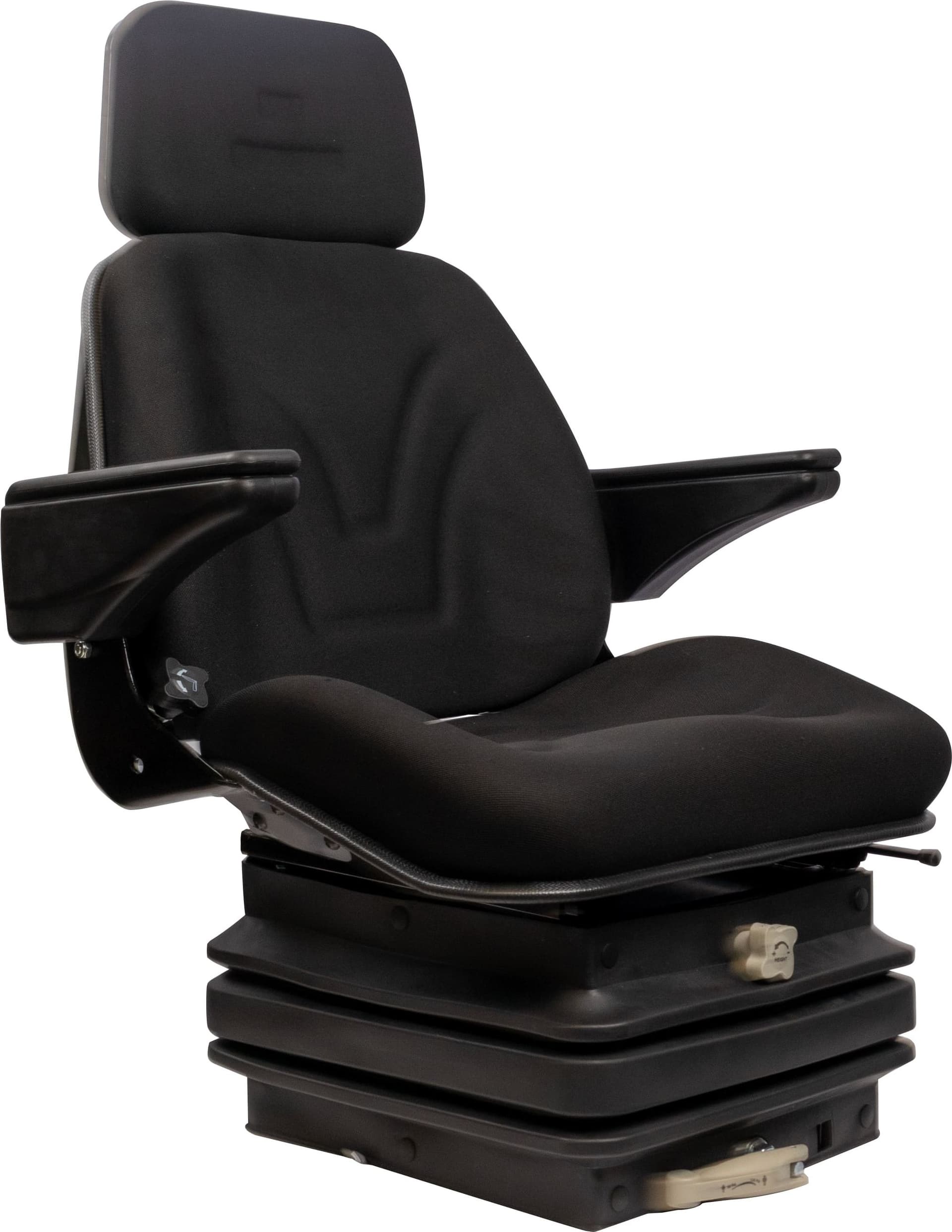 Sedile Top in tessuto nero completo di sospensione meccanica e guide - 2