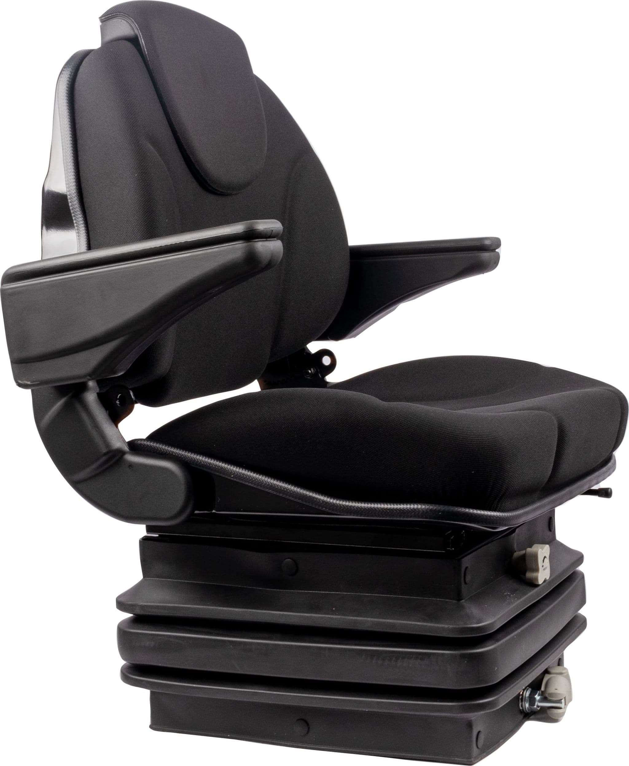 Sedile Activo Standard in tessuto nero con molleggio meccanico e braccioli - 2