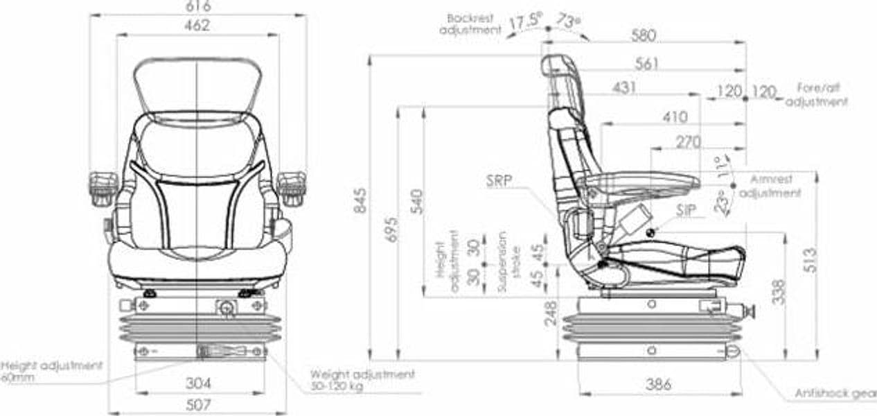 Sedile Activo Plus con sospensione pneumatica - 9