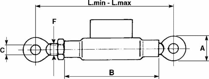 Manicotto catena stabilizzatrice M16x2 con tiranti a testa tonda - 2