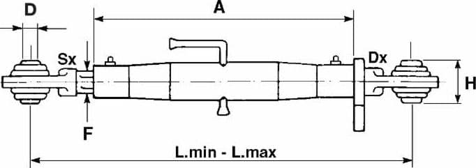 Terzo punto Top meccanico cat. I M30x3 con tubo lunghezza 270mm - 2