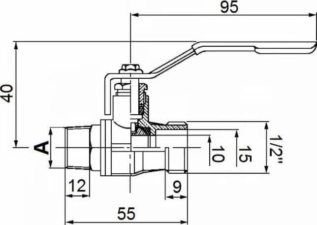 Valvola sfera m,3/8"-m,1/2" - 2