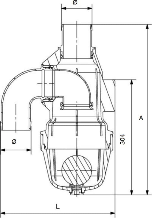 Valvola sifone raccordo dritto ø60mm - 2