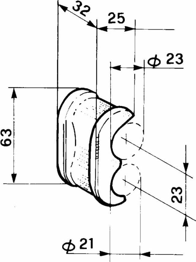 Linguetta per cerniera Ø 23mm confezione da 10 pezzi - 2