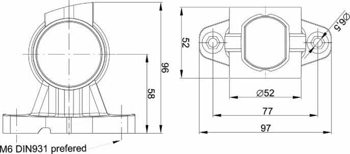 Luce di ingombro dx a LED 12-36V con Luce anteriore - laterale - posteriore - 5