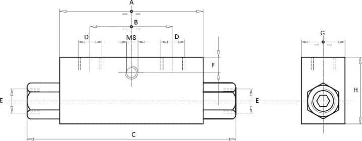 Valvola di blocco doppio effetto da 1/4" - 2