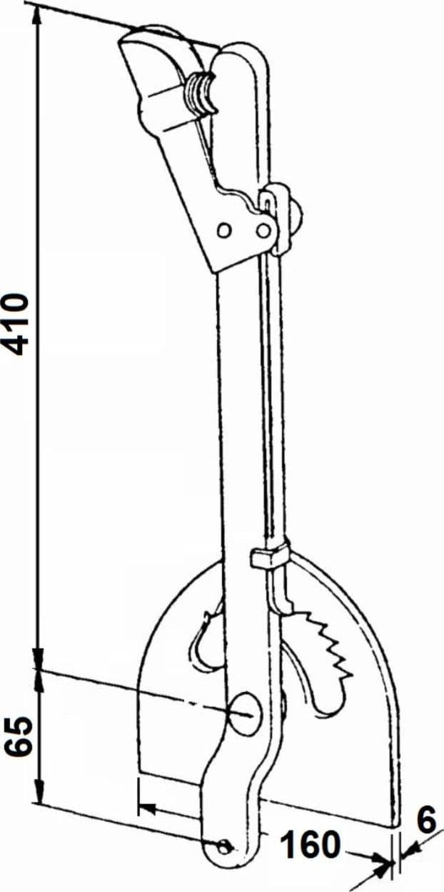 Leva freno parcheggio lato destro con interasse 410mm - 2
