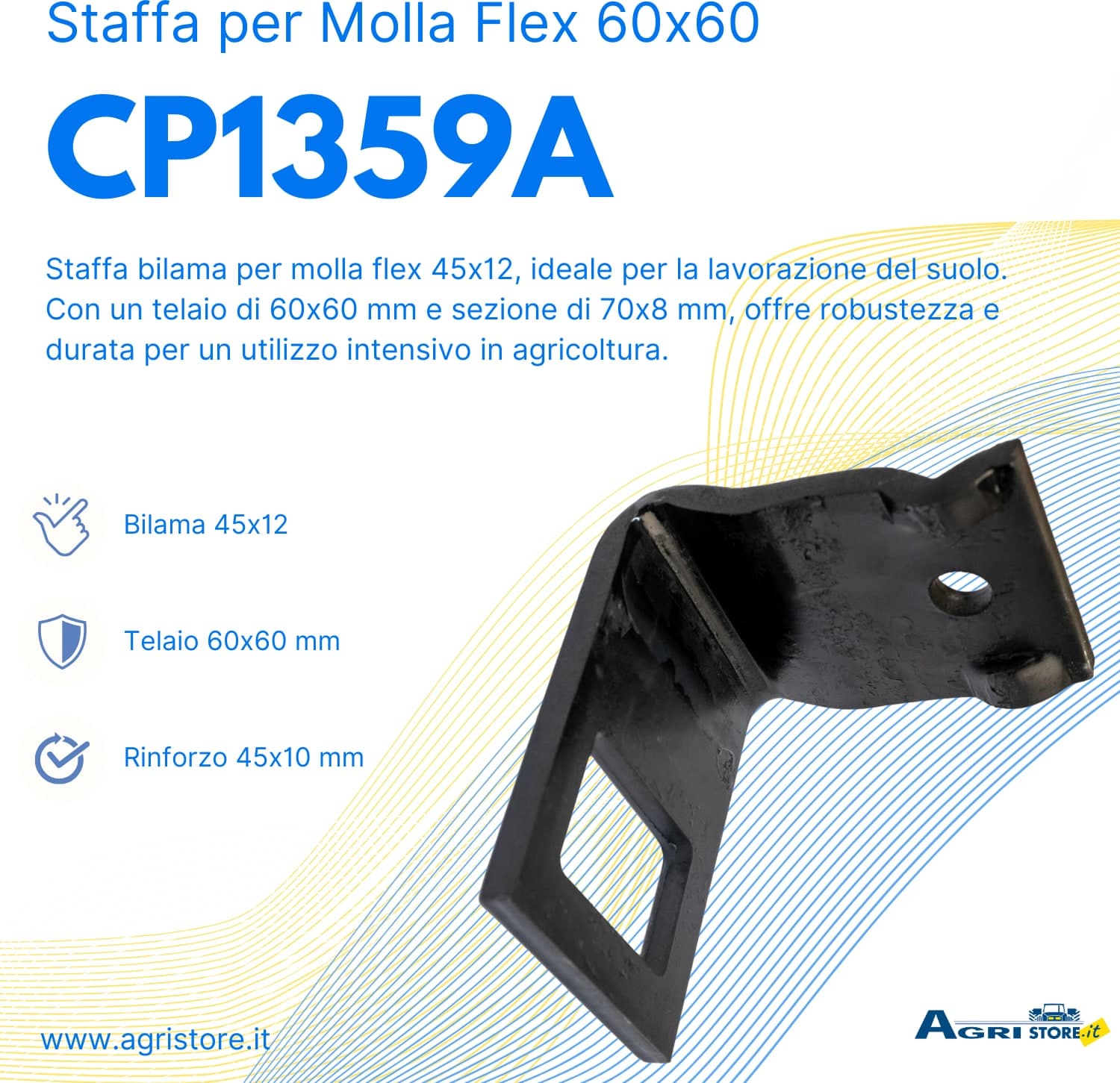 Staffa per molla flex 45x12 bilama 60x60-70x8 - 6