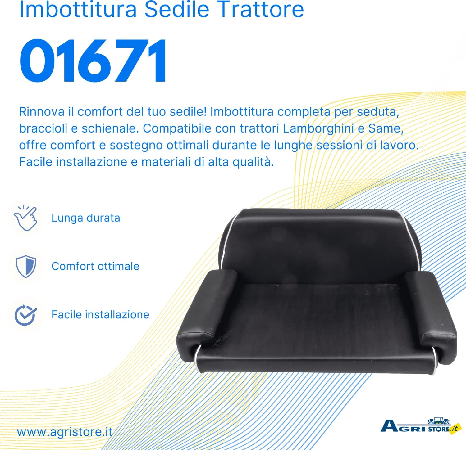 Imbottitura per sedili adattabile a trattori Lamborghini C553 e C653 - 6