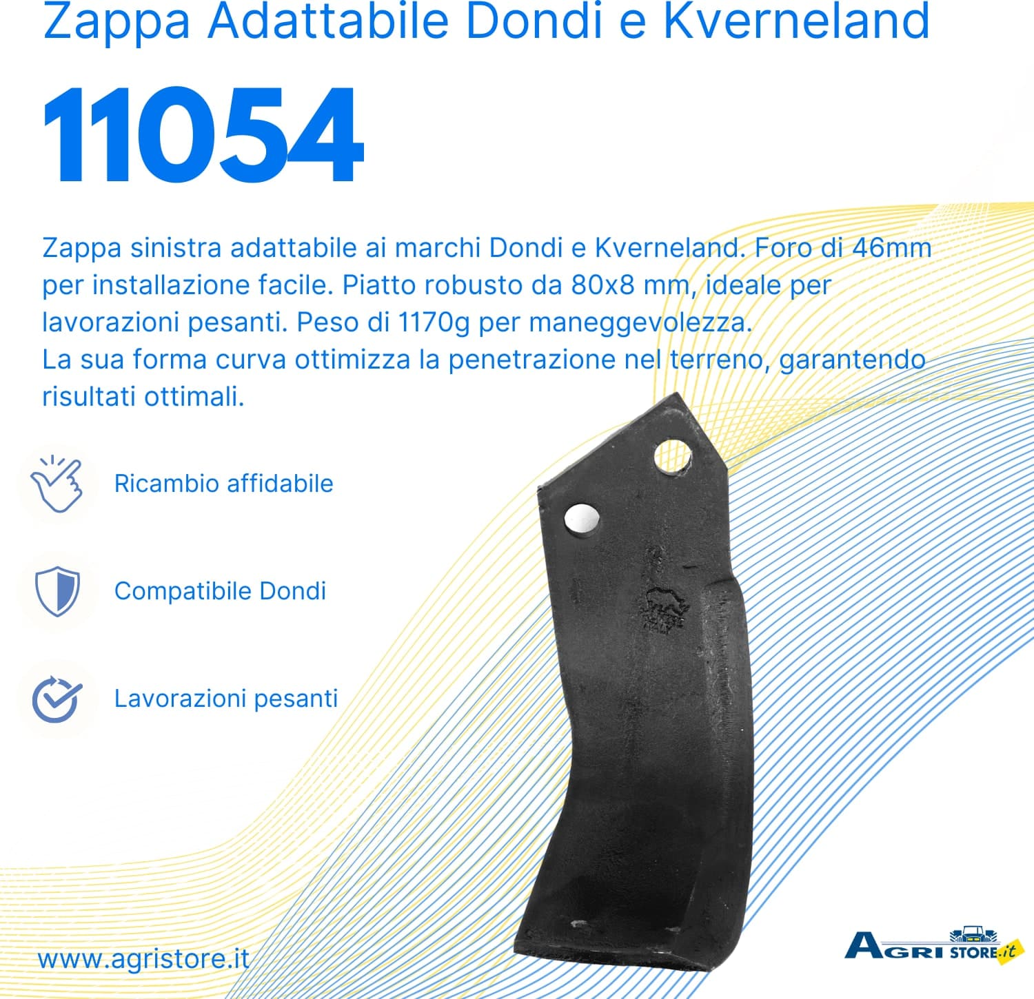 Zappa SX 80x8mm Foro Ø 46mm Dondi, Kverneland confezione da 5 pezzi - 6
